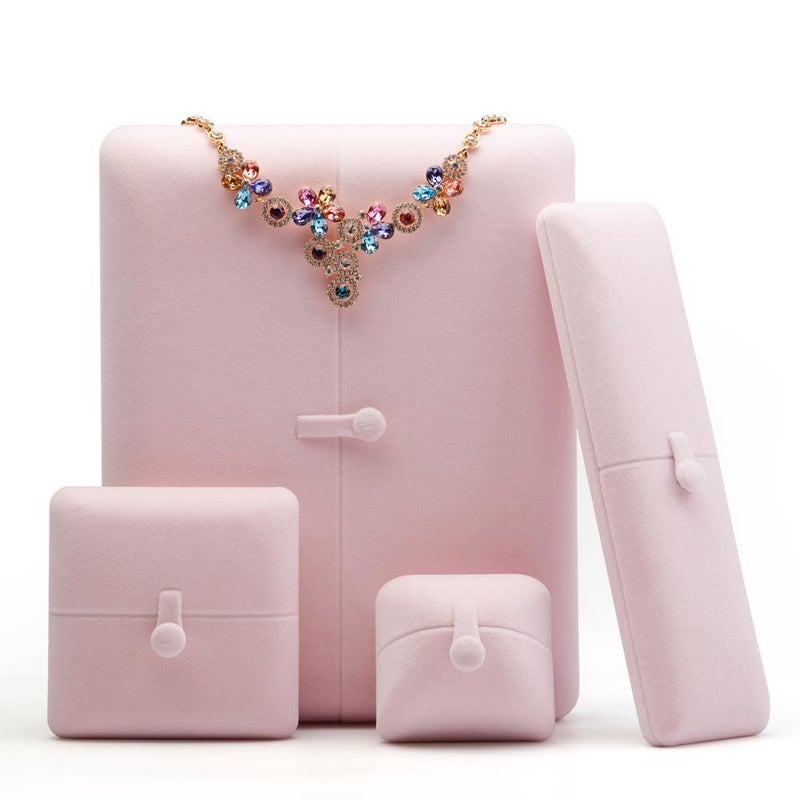 Oirlv Pink Velvet Jewelry Packaging Box Pendant Earrings Display Storage Case Pendant Gift Box - Image 2